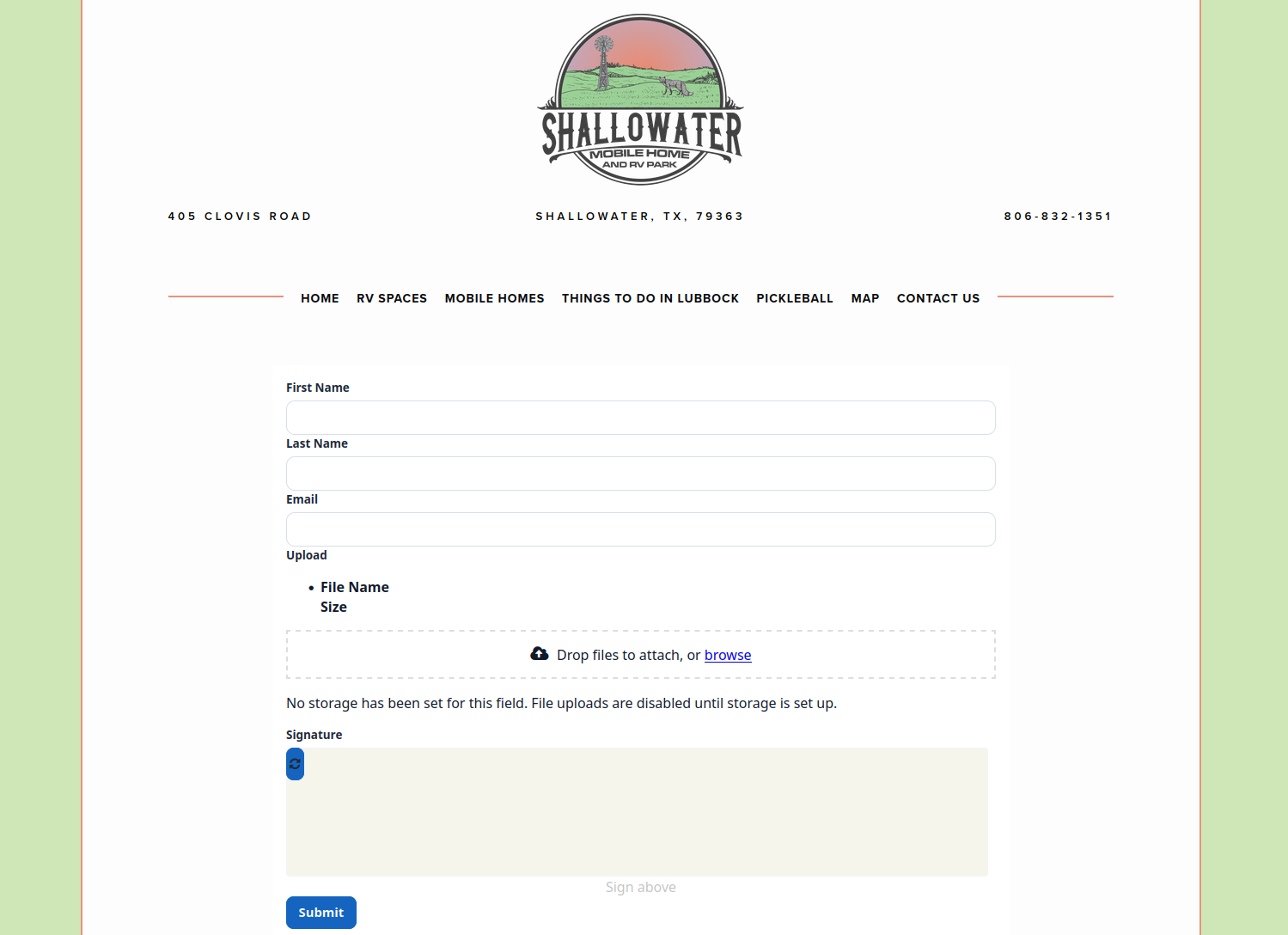 Embedded form screenshot thumbnail